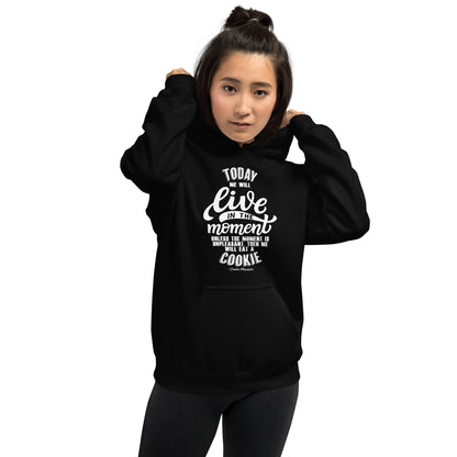 "Live in the Moment" Dark Colour Unisex Hoodie