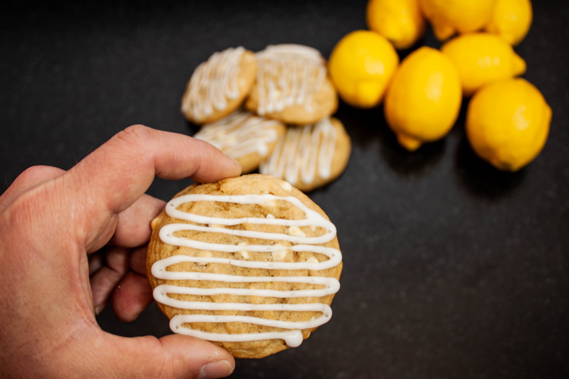 Lemon cookie with white chocolate chips and lemon glaze. Delish!