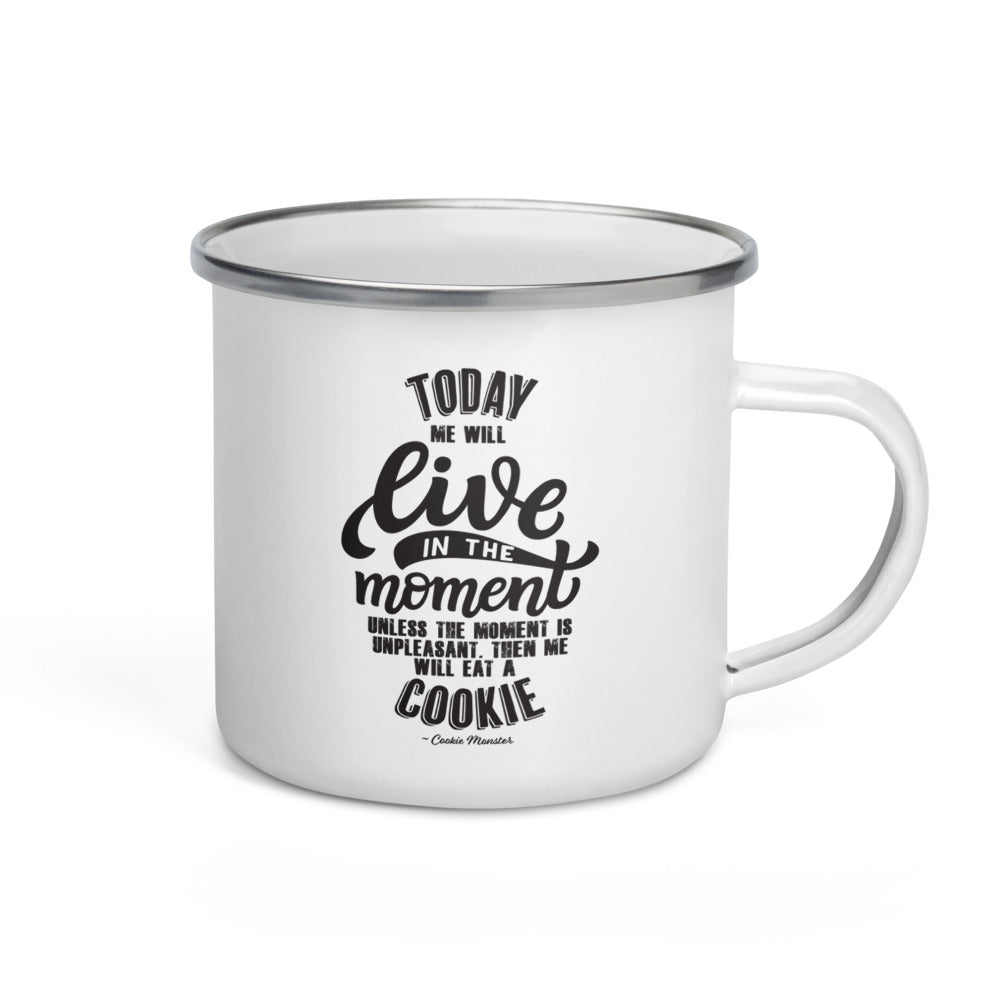 "Live In The Moment" Enamel Mug